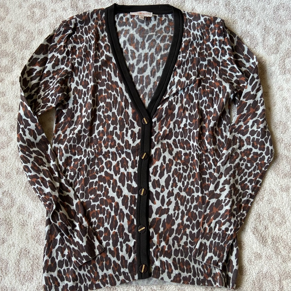 Tory Burch leopard cardigan